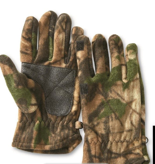 Camo Fleece hunting, hiking gloves