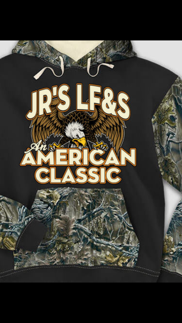 OUR MERCH/JR’s two toned camo hoodie