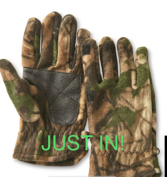 Camo Fleece hunting, hiking gloves
